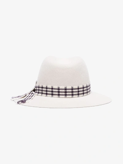 Shop Maison Michel White Henrietta Fedora Hat