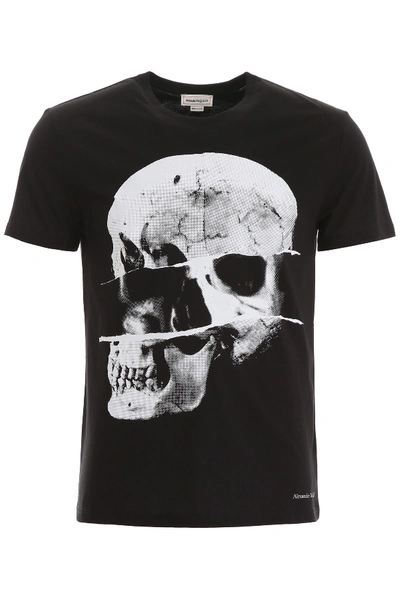 Shop Alexander Mcqueen Torn Skull T-shirt In Black Mix (black)