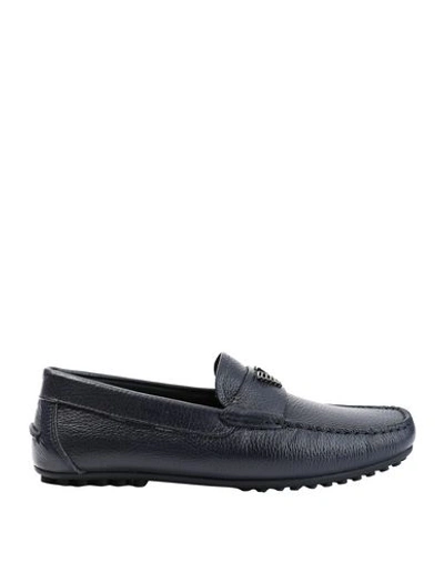 Shop Emporio Armani Loafers In Dark Blue