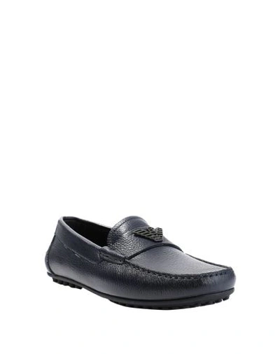 Shop Emporio Armani Loafers In Dark Blue