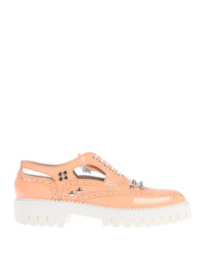 Shop Alberto Guardiani Laced Shoes In Apricot