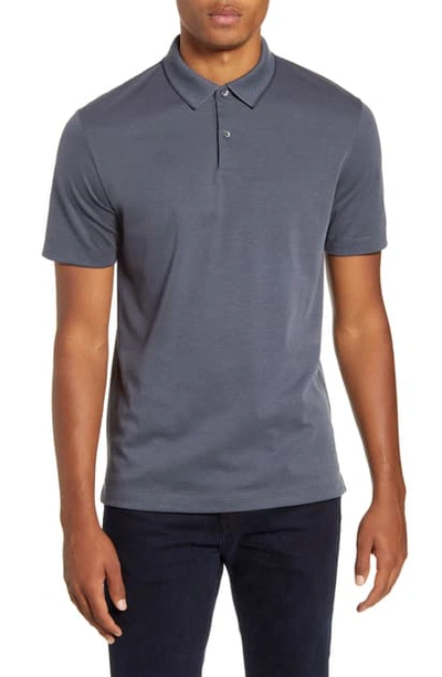 Shop Theory Tipped Solid Polo In Reef/ Dark Reef