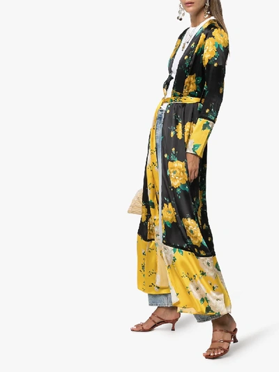 Shop We Are Leone Floral Print Maxi Cardigan In 108 - Multicoloured