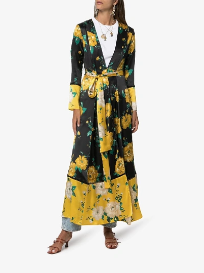 Shop We Are Leone Floral Print Maxi Cardigan In 108 - Multicoloured