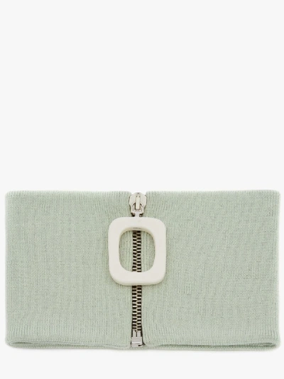 Shop Jw Anderson Zipped Knitted Neckband In Green