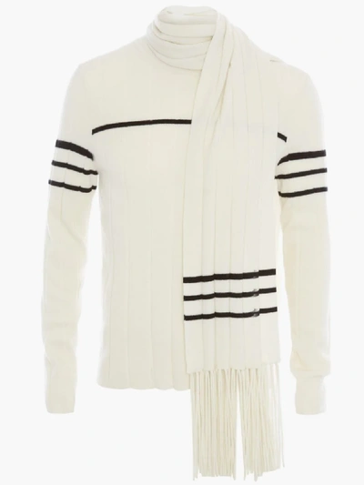 Shop Jw Anderson Scarf Detail Sweater In White