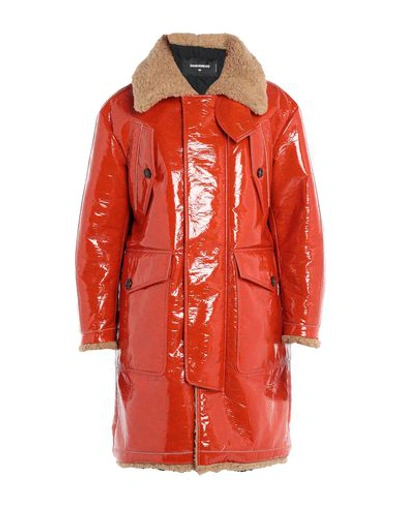 Shop Dsquared2 Coat In Orange