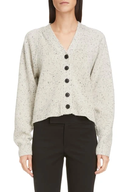 Shop Isabel Marant Speckled Cashmere Cardigan In Light Grey