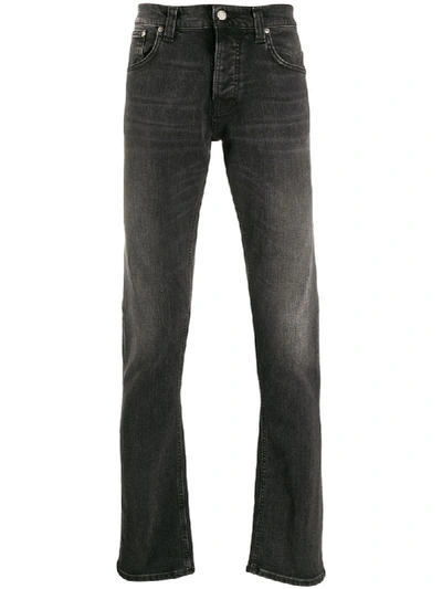 Shop Nudie Jeans Straight-leg Jeans In Black