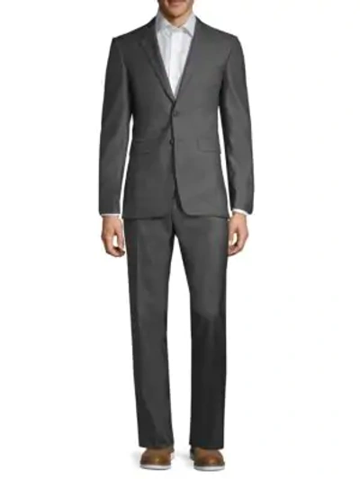 Shop Burberry Millbank Standard-fit Notch Wool & Silk Suit In Dark Grey