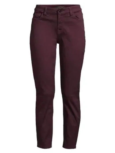 Shop Jen7 By 7 For All Mankind Sateen Ankle Skinny Trousers In Potent Purple