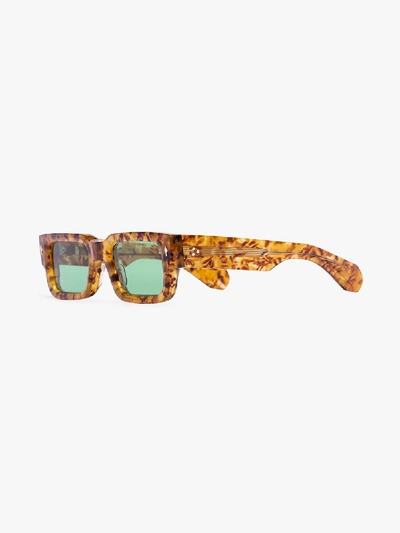 Shop Jacques Marie Mage Brown Ascari Square Tortoiseshell Sunglasses In 108 - Multicoloured