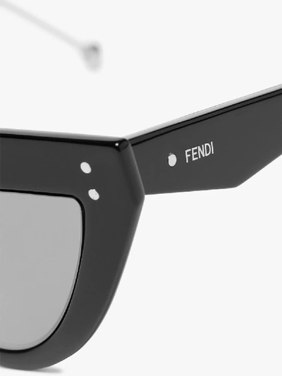 Shop Fendi Eyewear Black Defender Flat Brow Sunglasses