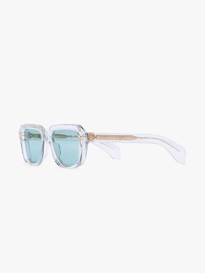 Shop Jacques Marie Mage Blue Taos Square Sunglasses In 108 - Multicoloured