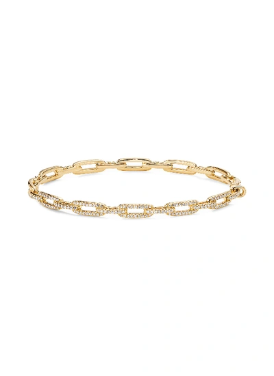 Shop David Yurman ‘stax' 18k Gold Diamond Small Chain Link Bracelet In Metallic