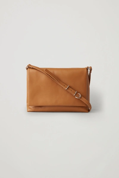 Shop Cos Small Soft-leather Shoulder Bag In Beige