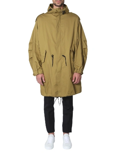 Shop Givenchy Logo Military Hooded Parka In Green