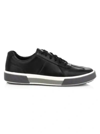 Shop Vince Rogue Leather Sneakers In Black
