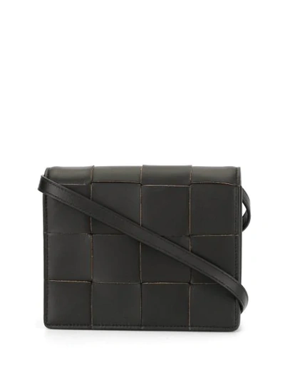 Shop Bottega Veneta Intrecciato Weave Mini Crossbody Bag In Black