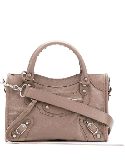 Shop Balenciaga Classic Mini City Bag In Neutrals