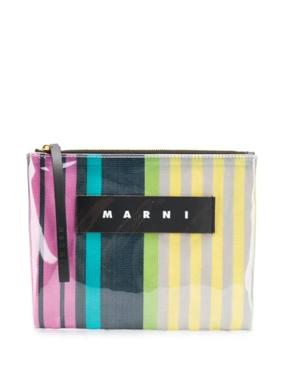 Shop Marni Striped Clutch In Stc37  Multicolor