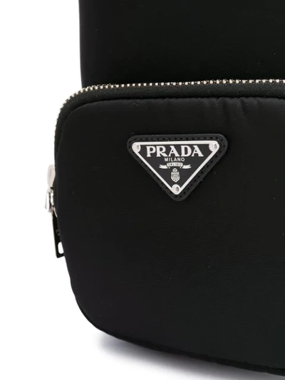 Shop Prada Technical Fabric Bucket Bag In Black