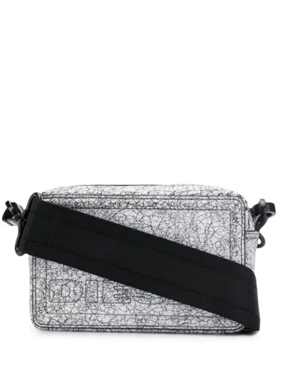 Shop Diesel Cracked Debossed Clutch Bag In White