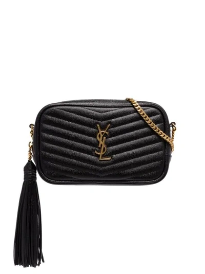 Shop Saint Laurent Mini Loulou Shoulder Bag In Black