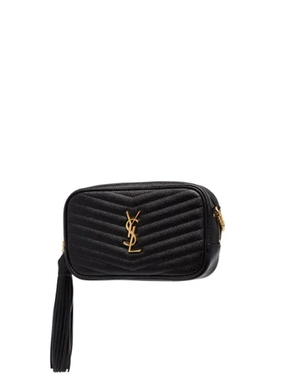 SAINT LAURENT MINI LOULOU SHOULDER BAG - 黑色