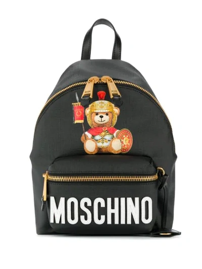 Shop Moschino Teddy Bear Print Backpack In Black