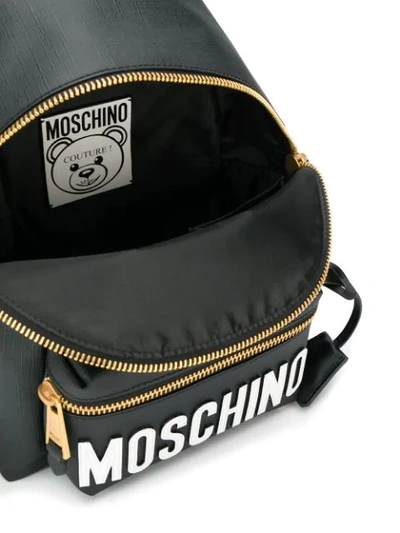 Shop Moschino Teddy Bear Print Backpack In Black