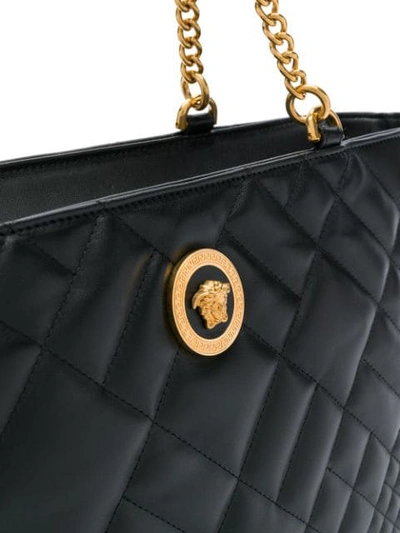 Shop Versace Medusa Quilted Tote Bag In K41ot Nero  Oro