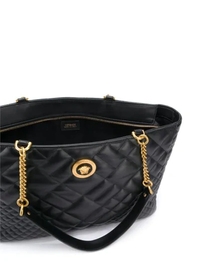 Shop Versace Medusa Quilted Tote Bag In K41ot Nero  Oro