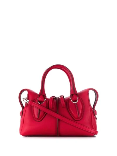 TOD'S TOP ZIPPED TOTE - 红色