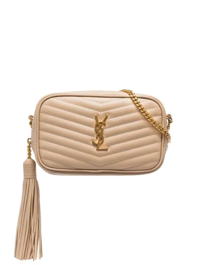 Shop Saint Laurent Mini Loulou Shoulder Bag - Neutrals