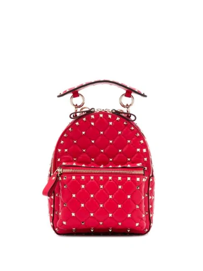 Shop Valentino Garavani Mini Rockstud Spike Backpack In Ju5 Red