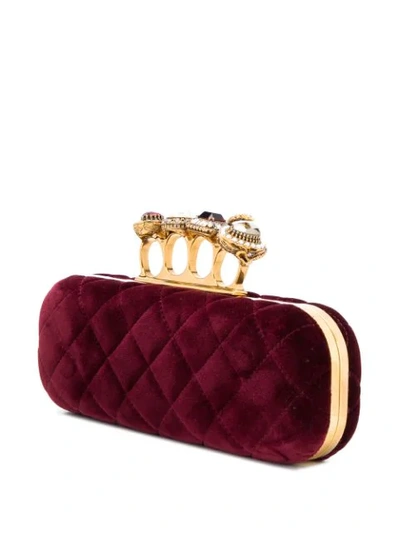 Shop Alexander Mcqueen Ring Knuckle Box Clutch In 6001 Bordeaux