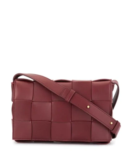 Shop Bottega Veneta Cassette Crossbody Bag In Red