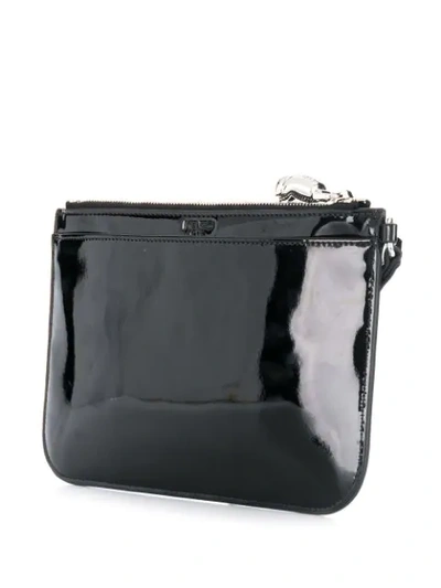 Shop Kenzo Embossed Logo Clutch Bag In Black