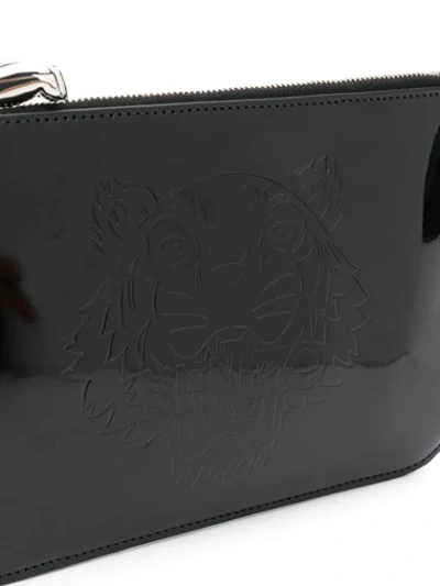 Shop Kenzo Embossed Logo Clutch Bag In Black