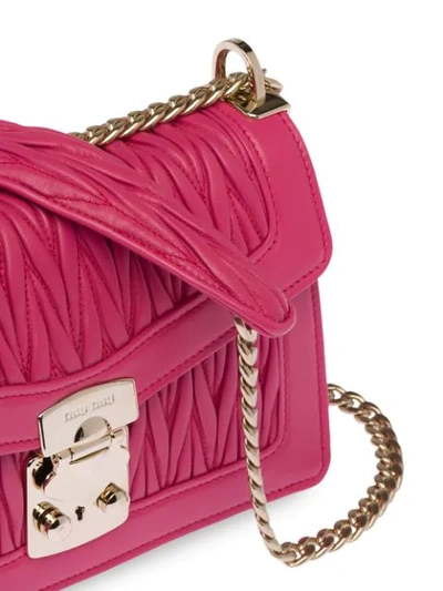 Shop Miu Miu Miu Confidential Matelassé Leather Shoulder Bag In Pink