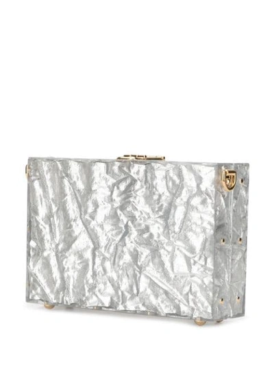 Shop Dolce & Gabbana Dolce Box Clutch In Silver
