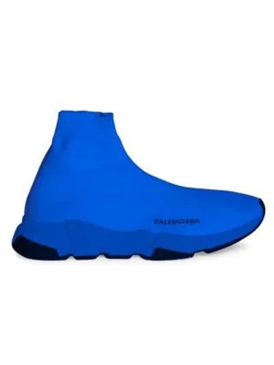 Shop Balenciaga Speed Trainer Sock Sneakers In Electric Blue