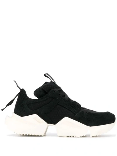 Ben Taverniti Unravel Project Suede & Mesh High-top Sneakers In Black