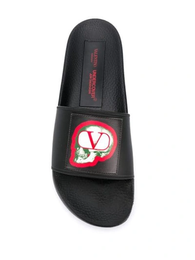 Shop Valentino Garavani X Undercover Slides In Black