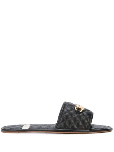 Shop Gucci Interlocking G Horsebit Slides In Black