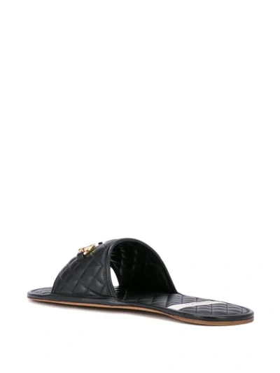 Shop Gucci Interlocking G Horsebit Slides In Black