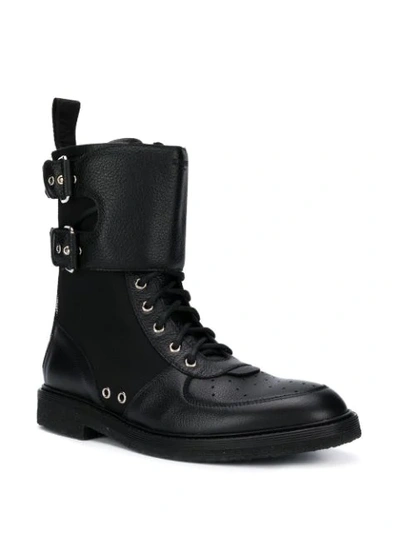 Shop Balmain Ranger Bi-material Boots In Black