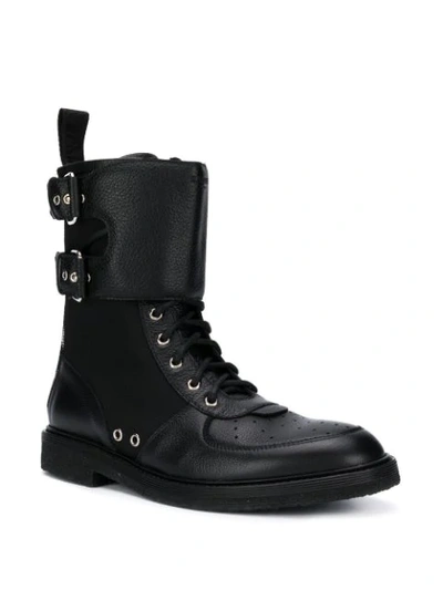 Balmain Ranger Bi-material Boots In Black