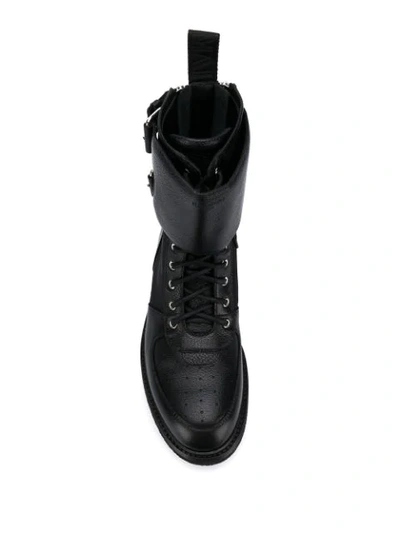 Shop Balmain Ranger Bi-material Boots In Black